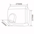 Stalowa Suszarka do Rąk 2300W Turbo Blast wymiary.webp