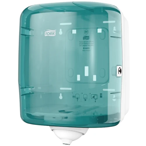 Dozownik Tork do ręczników centralnego dozowania midi Reflex, kolor biało-turkusowy, system M4 473180.webp