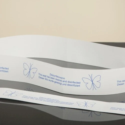 Pasek informacyjny na WC zdezynfekowano do hotelu restauracji.webp