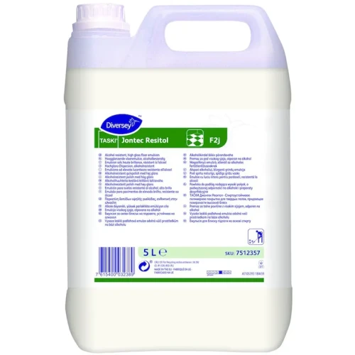 7512357 TASKI Jontec Resitol F2j 5L - powłoka do podłóg nadająca wysoki połysk, o podwyższonej odporności na alkohole i preparaty dezynfekcyjne.webp